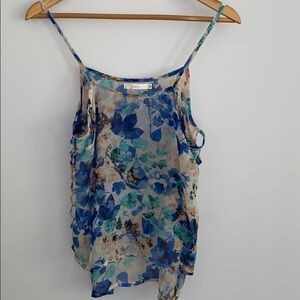 LF Millau Sheer Leaf Print Tank with Side Detail